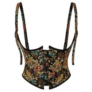 8788 Women's Renaissance Belts Floral Lace Up Boned Wide Waist Medieval